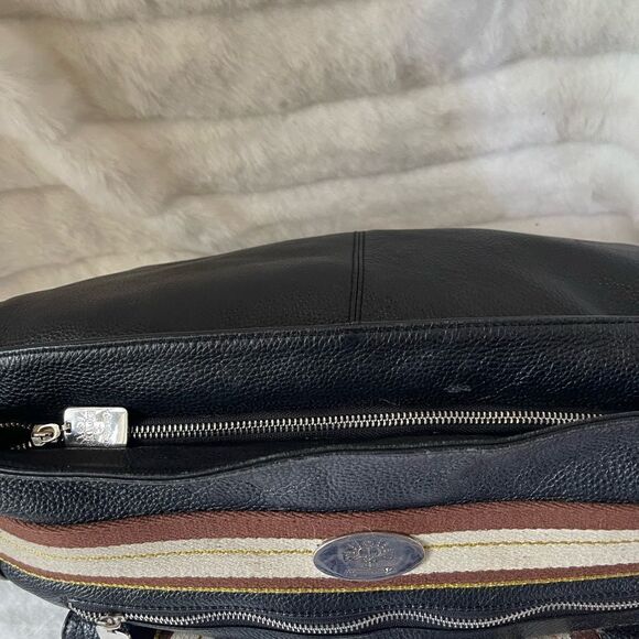 Christine Price leather black travel handbag with silver tone hardwares … - Picture 8 of 13